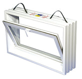 Duo-Corp 3216HOPF8 Hopper Basement Window, Glass Glass/Screen, Vinyl Frame